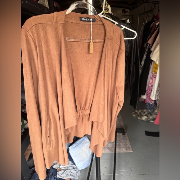 Baccini Tops - Baccini suede opem cardigan womans size Xl